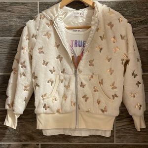 Girls Butterfly Tank and Hooded Jacket Set size L